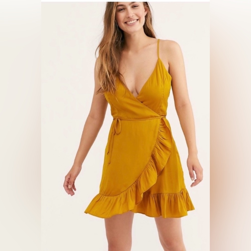 NWOT Free People Intimately All My Love Shine Wrap Slip Dress in XS